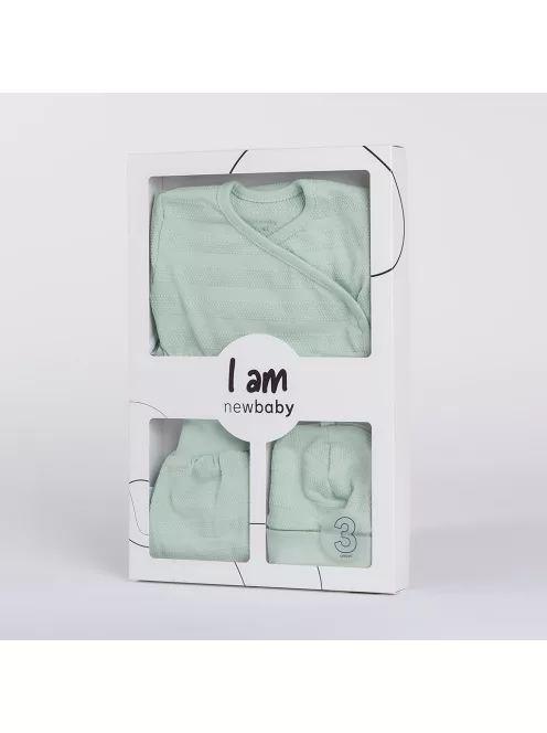 3-részes baba együttes újszülötteknek New Baby I AM menta