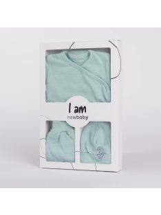   3-részes baba együttes újszülötteknek New Baby I AM kék