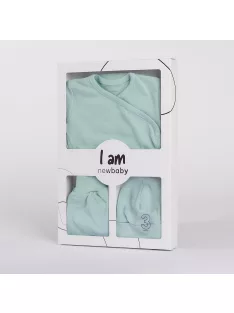   3-részes baba együttes újszülötteknek New Baby I AM kék