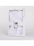 3-részes baba együttes újszülötteknek New Baby I AM fehér