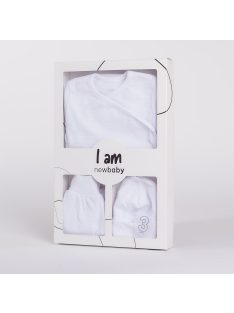   3-részes baba együttes újszülötteknek New Baby I AM fehér