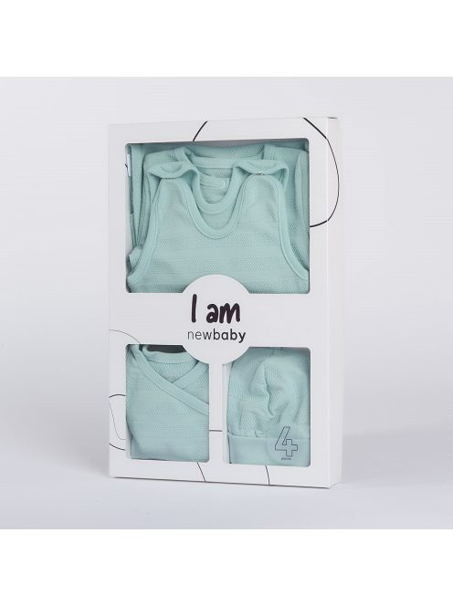 4-részes baba együttes újszülötteknek New Baby I AM kék