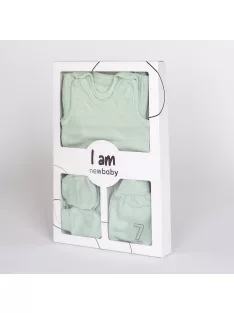   7-részes baba együttes újszülötteknek New Baby I AM menta