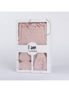 7-részes baba együttes újszülötteknek New Baby I AM rózsaszín
