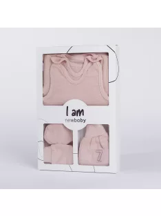   7-részes baba együttes újszülötteknek New Baby I AM rózsaszín