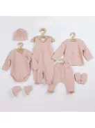 7-részes baba együttes újszülötteknek New Baby I AM rózsaszín