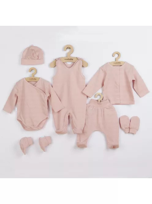 7-részes baba együttes újszülötteknek New Baby I AM rózsaszín