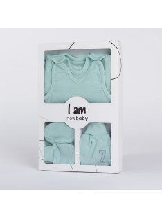   7-részes baba együttes újszülötteknek New Baby I AM kék