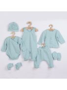 7-részes baba együttes újszülötteknek New Baby I AM kék