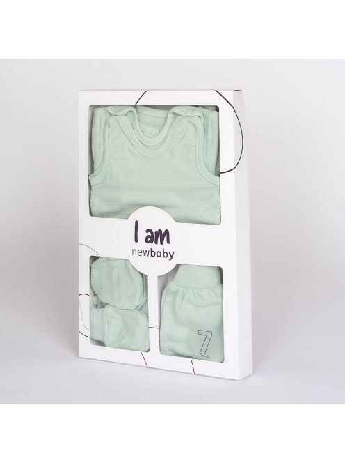 7-részes baba együttes újszülötteknek New Baby I AM menta