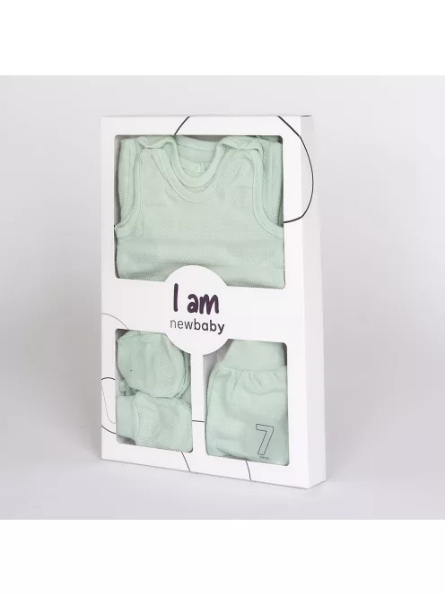 7-részes baba együttes újszülötteknek New Baby I AM menta