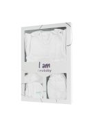 7-részes baba együttes újszülötteknek New Baby I AM fehér