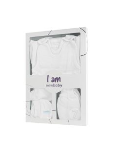   7-részes baba együttes újszülötteknek New Baby I AM fehér