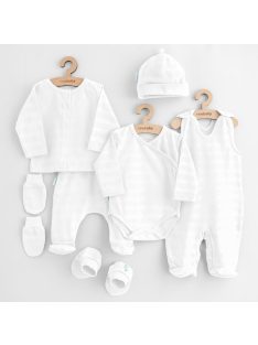   7-részes baba együttes újszülötteknek New Baby I AM fehér