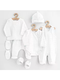  7-részes baba együttes újszülötteknek New Baby I AM fehér