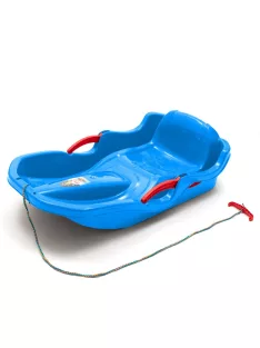   Műanyag lapos szánkó háttámlával és fékekkel Baby Mix SPEED BOB kék