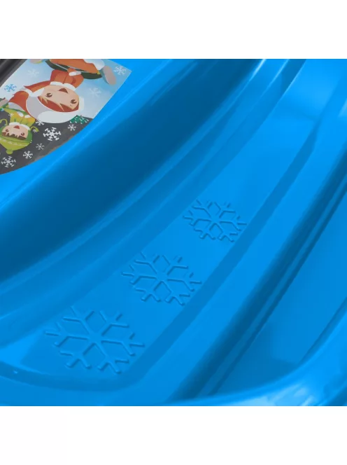 Műanyag lapos szánkó háttámlával és fékekkel Baby Mix SPEED BOB kék