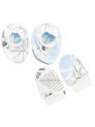 Baba pamut szett-kiscipő és kesztyű New Baby Lovely kék