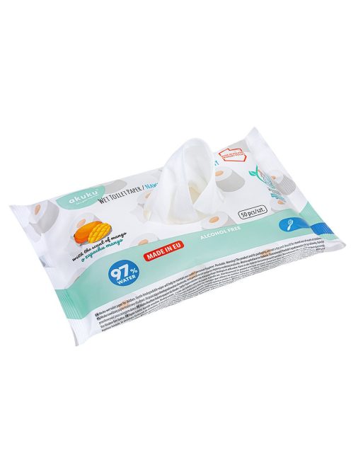 Akuku mangó illatú nedves toalettpapír 97% víz 50 db