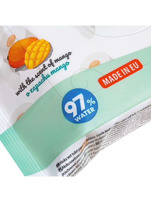 Akuku mangó illatú nedves toalettpapír 97% víz 50 db
