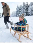 Fából készült gyermekszánkó háttámlával és zsinórral BAYO 90 cm
