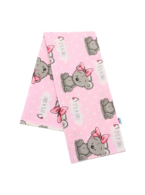 Flanel pelenka nyomtatott mintával New Baby rózsaszín It's a GIRL