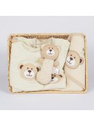 4 részes baba ajándékszett BIO pamut New Baby bézs