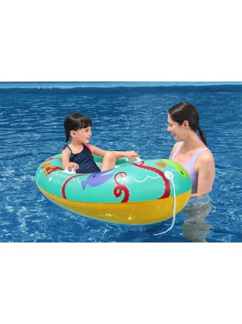 Gyermek felfújható tetővel Bestway Halacskák 119x79 cm