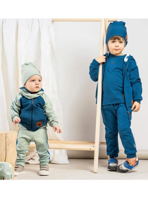 Baba pamut pulóver kapucnival Nicol Ivo kék