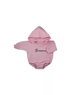   Hosszú ujjú baba body kapucnival baggy Koala Dreamer rózsaszín