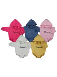   Hosszú ujjú baba body kapucnival baggy Koala Dreamer rózsaszín
