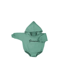 Hosszú ujjú baba body kapucnival baggy Koala Dreamer zöld
