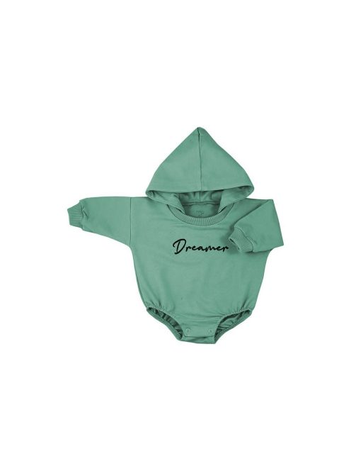 Hosszú ujjú baba body kapucnival baggy Koala Dreamer zöld