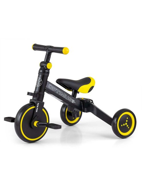 Gyerek háromkerekű bicikli 3az1-ben Milly Mally Optimus black