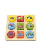 Fa képes kirakó puzzle Viga formák és autók