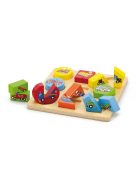 Fa képes kirakó puzzle Viga formák és autók