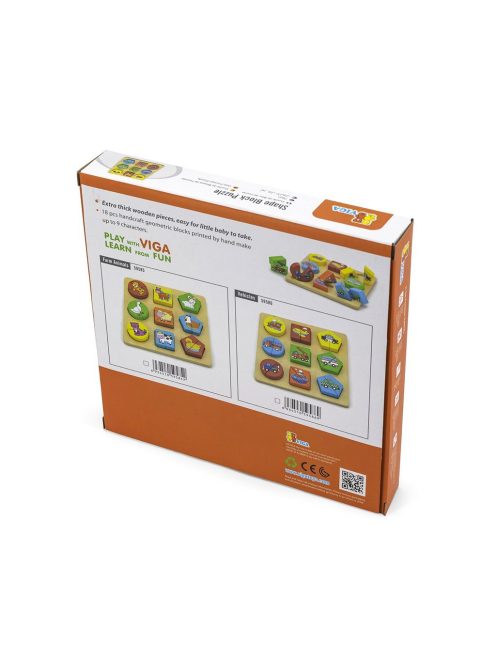 Fa képes kirakó puzzle Viga formák és autók
