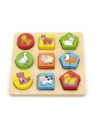 Fa képes kirakó puzzle Viga formák és állatok
