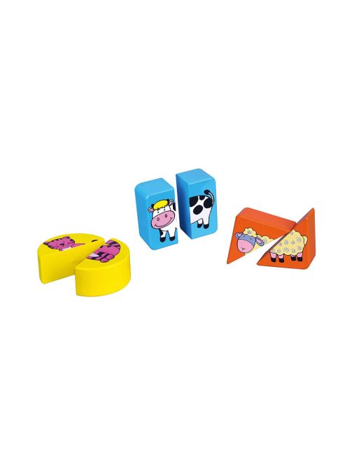 Fa képes kirakó puzzle Viga formák és állatok