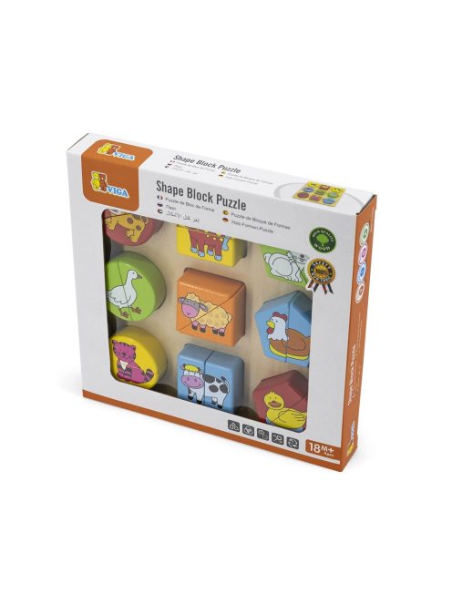 Fa képes kirakó puzzle Viga formák és állatok