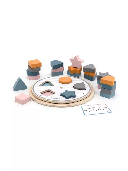 Fa puzzle Viga formák és színek