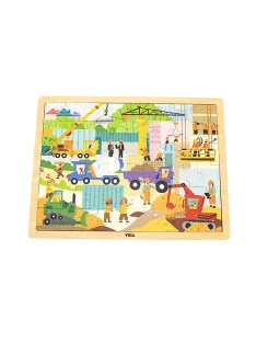Fa puzzle Viga Építőipari gépek