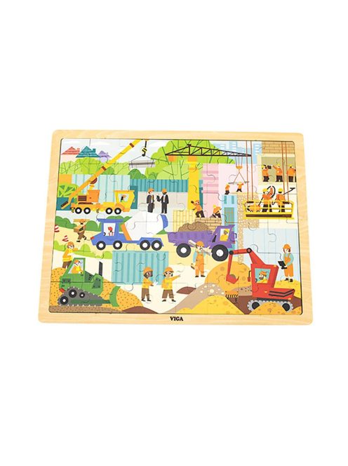 Fa puzzle Viga Építőipari gépek