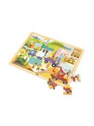 Fa puzzle Viga Építőipari gépek