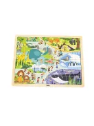 Gyermek fa puzzle Viga Zoo 48 db