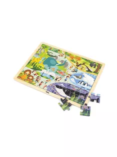 Gyermek fa puzzle Viga Zoo 48 db