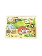 Gyermek fa puzzle Viga Farm 48 db