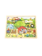 Gyermek fa puzzle Viga Farm 48 db