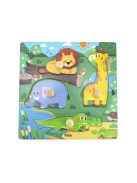 Gyermek fa puzzle Viga Vadon élő állatok 4 db