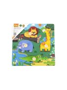 Gyermek fa puzzle Viga Vadon élő állatok 4 db